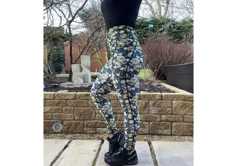 Winter Gothic Garden Leggings with Pockets