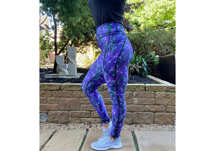 Winter Indigo Whispers Leggings with Pockets