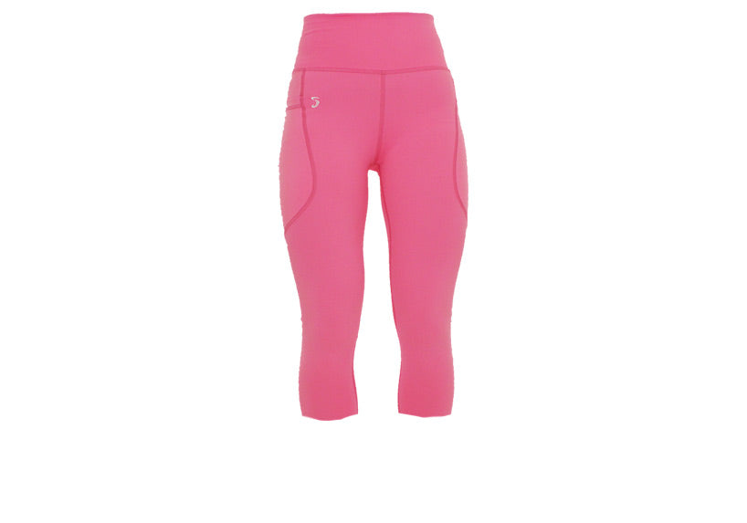 Capri Baby Pink Premium Running Sports Leggings with thigh pockets