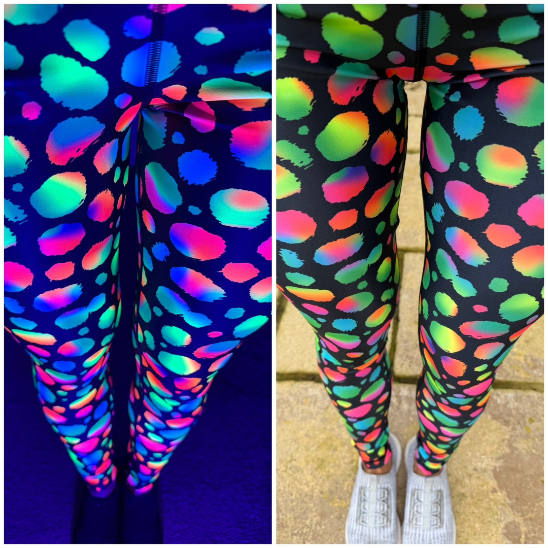 Neon Nova UV Glow Sports Leggings UK | Gym & Running Wear