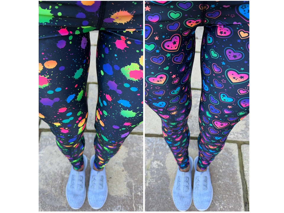 Introducing Splat Attack & Pop Heart: Two Ultra-Bright Designs to Lift Your Activewear Game