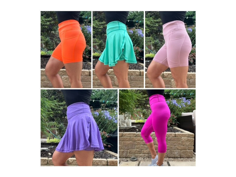 Introducing our new limited edition summer essentials range, plain coloured leggings, shorts & skorts with thigh pockets