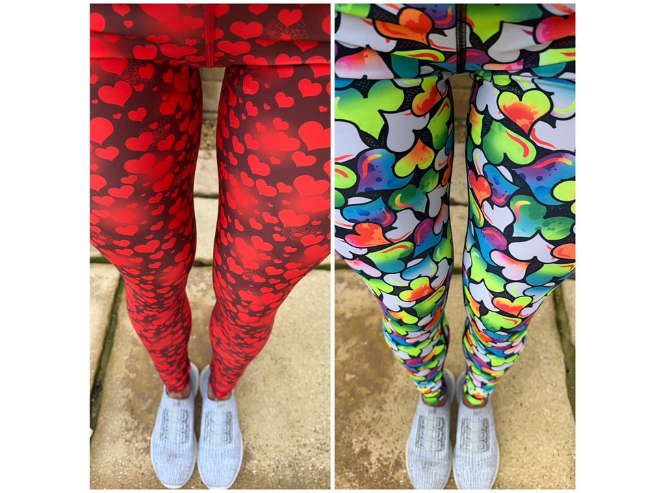 Crazy Love & Cupid Activewear | Heart Print Sports Leggings UK Now