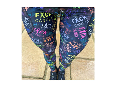 F Cancer and Beat Cancer Charity Leggings Range supporting Cancer Research UK