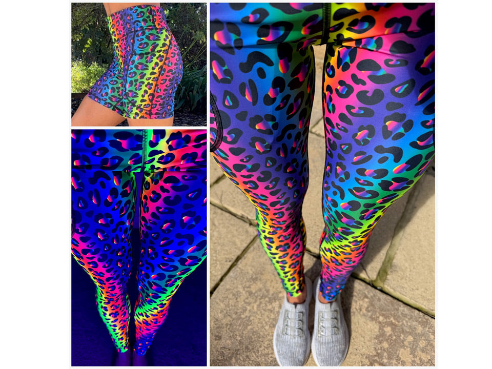 Meet Wildside: Rainbow Leopard Print Leggings That Glow Under UV