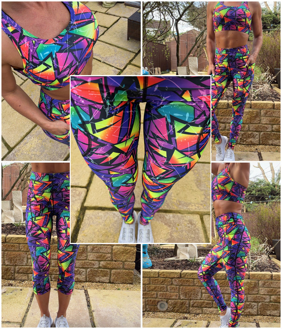 Electra high waisted squat proof leggings with thigh pockets