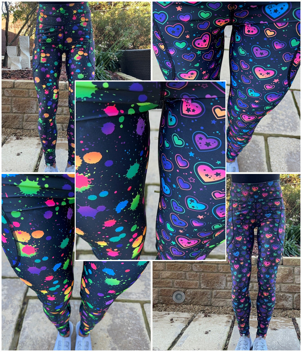 Pop Heart Splat Attack Sturdy By Design Leggings