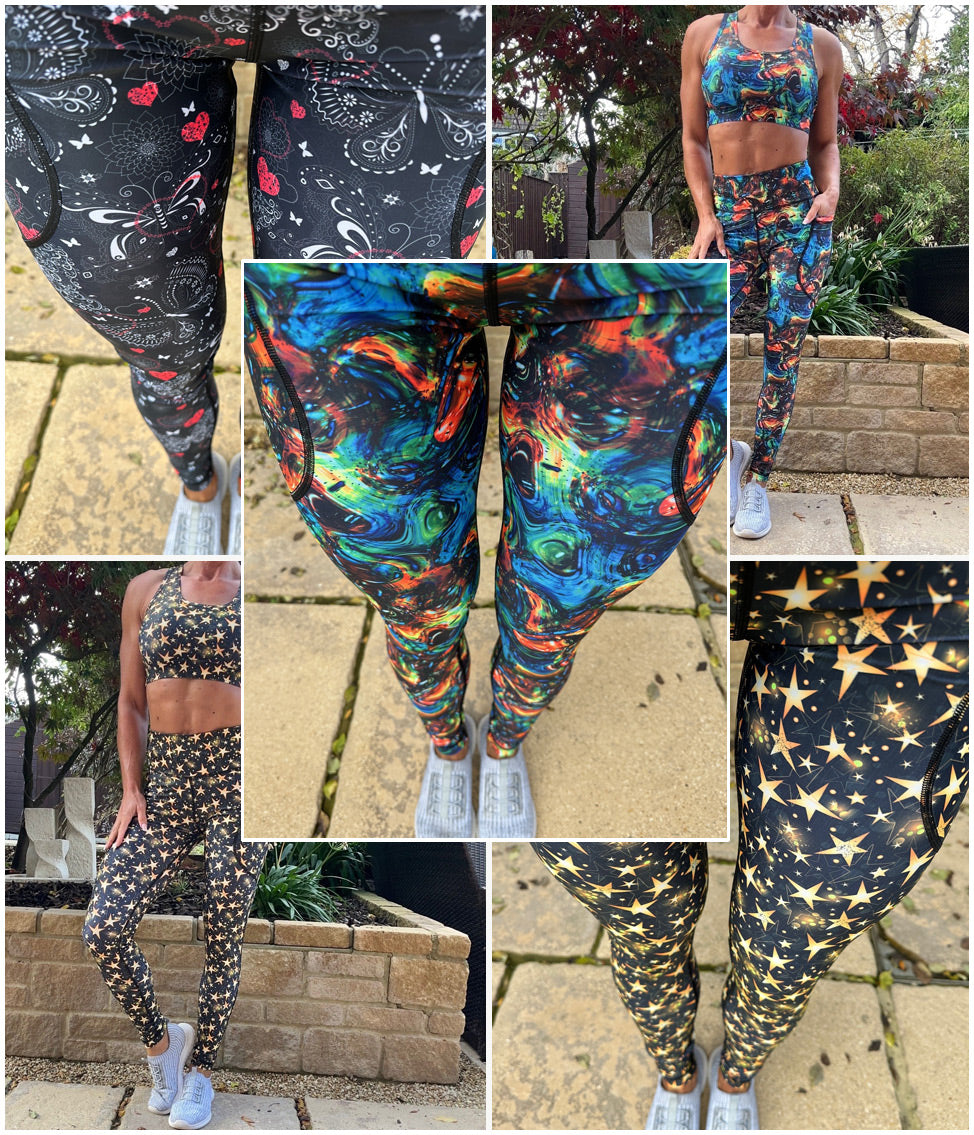 Stargazer, Cosmic Ripples, Midnight Moth Leggings By Sturdy By Design