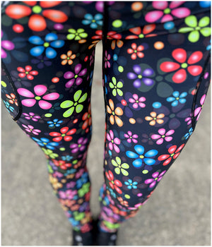 Sturdy By Design Dazzling Daisies Sports Leggings