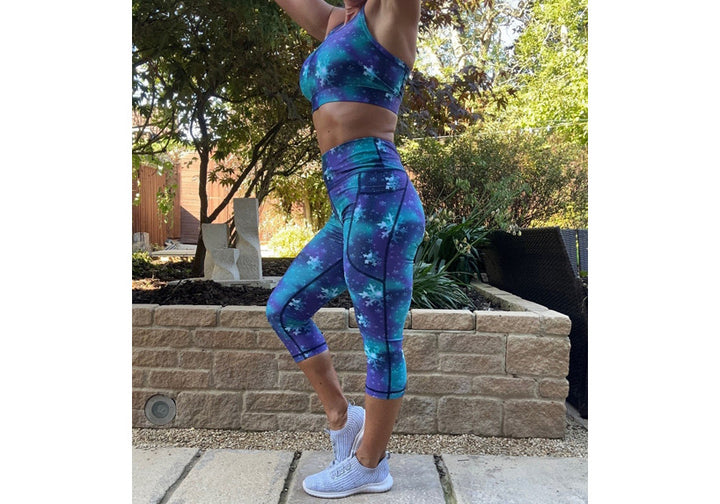 PRE ORDER Capri Arctic Shimmer Leggings with pockets