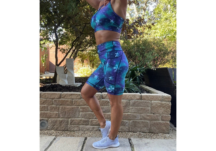 PRE ORDER Arctic Shimmer Long Shorts with pockets