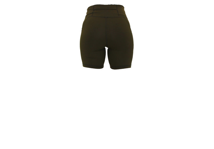 Army Green Essentials Mid Shorts with Thigh Pockets