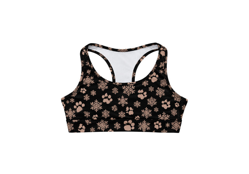 PRE ORDER Black Santa Paws Sports Bra