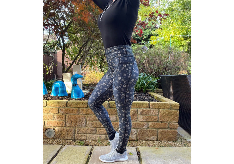 PRE ORDER Winter Black Santa Paws Leggings with Pockets