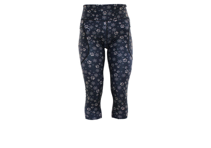PRE ORDER Capri Black Santa Paws Leggings with pockets