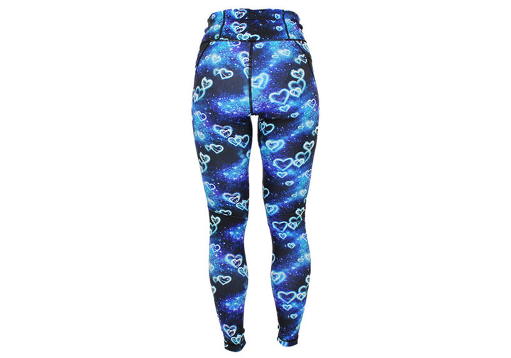 Blue Galactica leggings with pockets