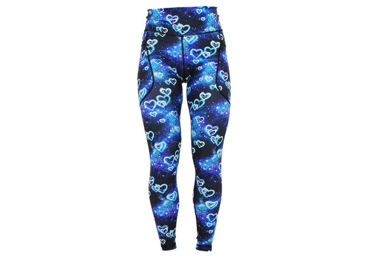 Blue Galactica leggings with pockets