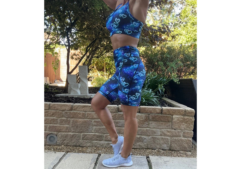 Blue Galactica Long Shorts with pockets