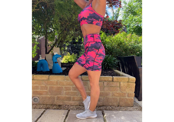 PRE ORDER Camo Crush Mid Shorts with pockets