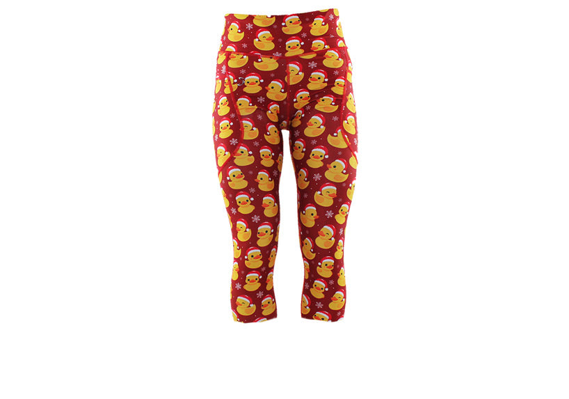 PRE ORDER Capri Christmas Quackers Leggings with pockets