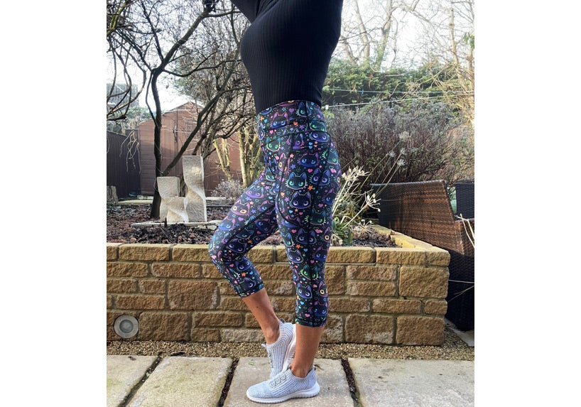 PRE ORDER Capri Cosmic Kitty Leggings with pockets
