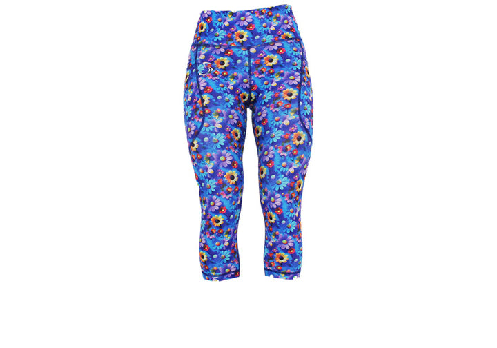 Capri Daisy Dreamscape Leggings with pockets
