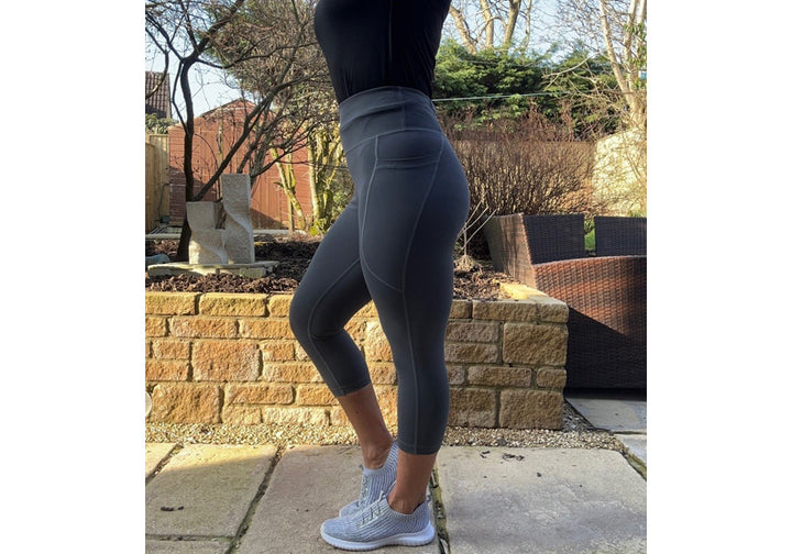 Capri Dark Grey Premium Leggings with Pockets
