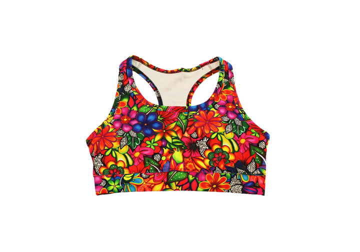 Doodle Blooms Sports Bra