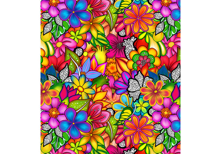 Doodle Blooms Sports Bra