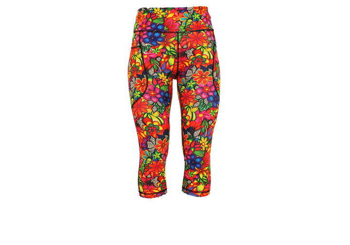 Capri Doodle Blooms leggings with pockets