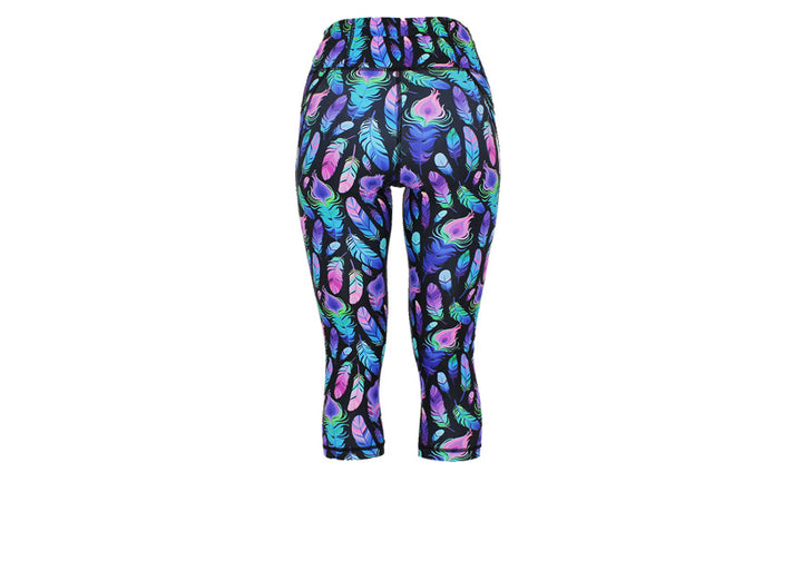 Capri Feather Frenzy Leggings with pockets