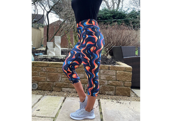 Capri Fire and Ice Leggings with pockets
