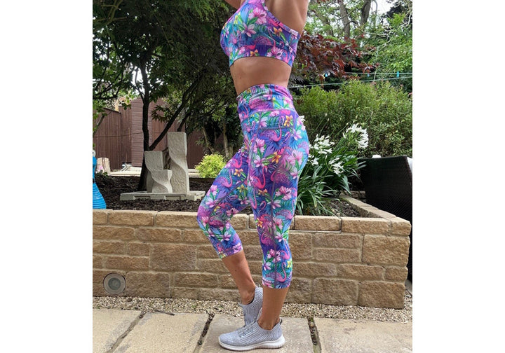 Capri Flamingo Leggings with pockets