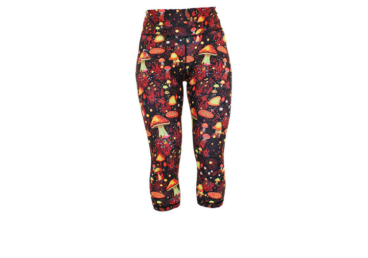 Capri Funky Fungi Leggings with pockets