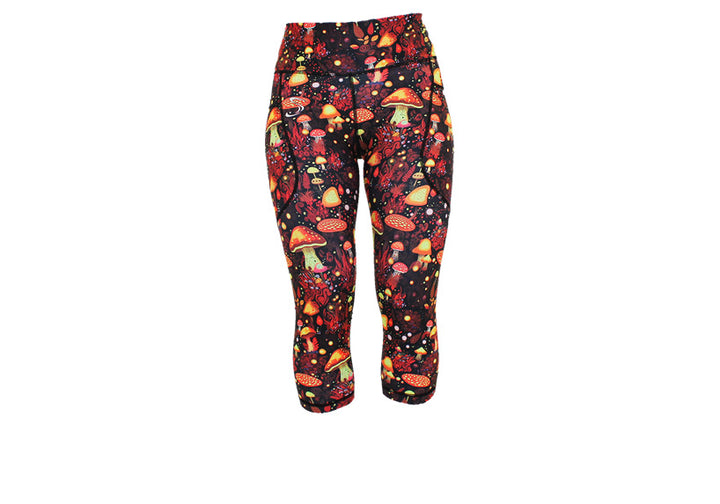 Capri Funky Fungi Leggings with pockets