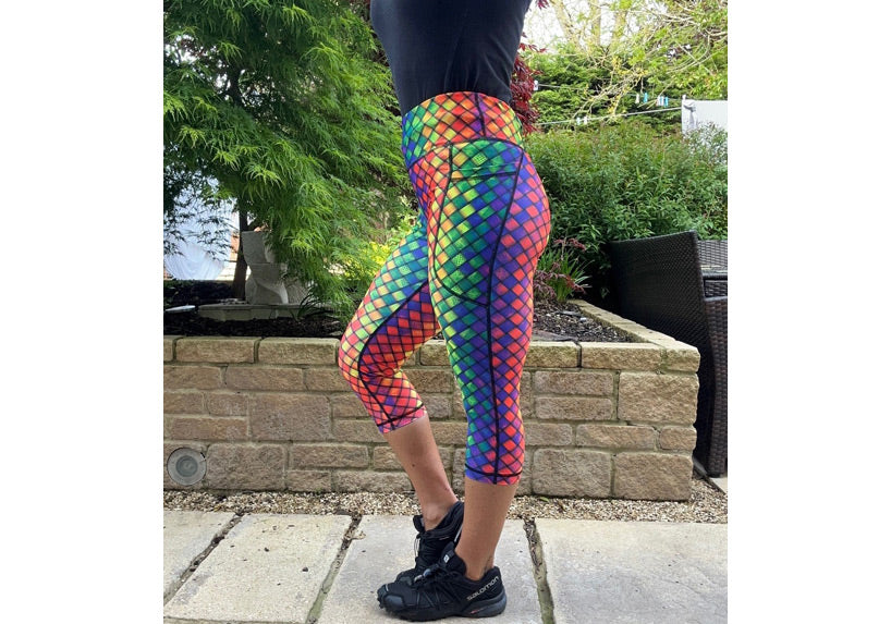 Capri Harlequin leggings with pockets
