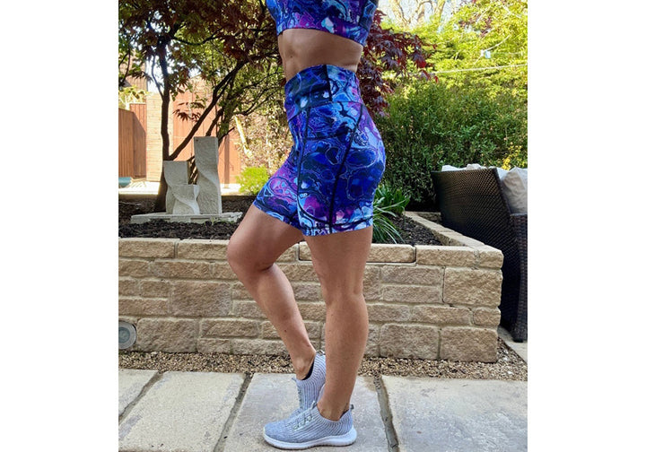 PRE ORDER Iridescent Mid Shorts with pockets