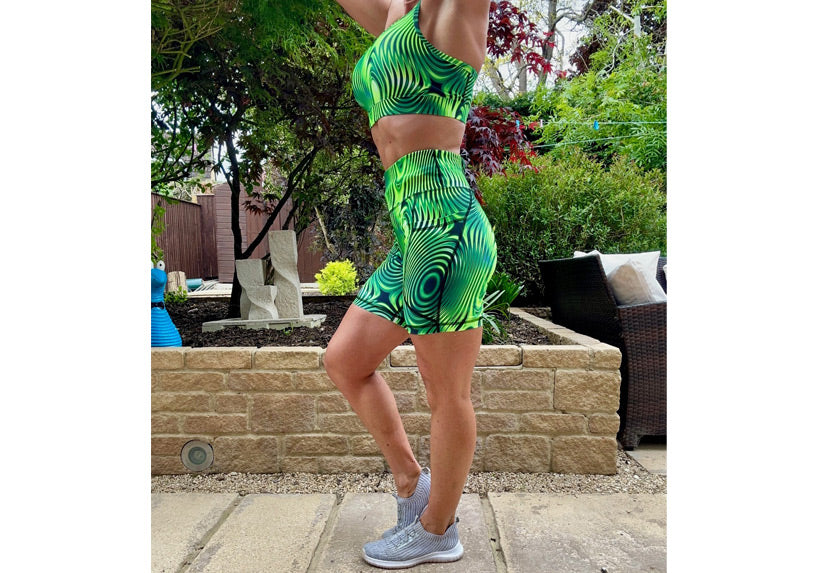 PRE ORDER Lime Ripple Mid Shorts with pockets