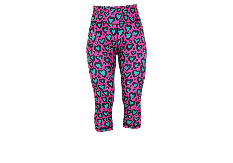 Capri Love Leopard Turquoise Leggings with pockets
