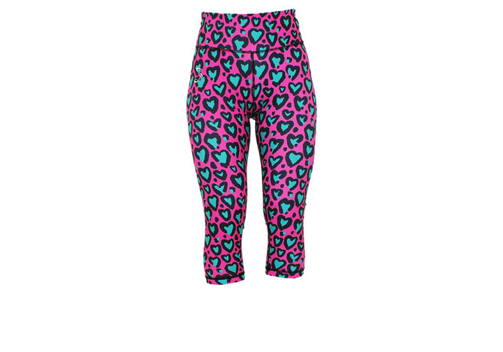 Capri Love Leopard Turquoise Leggings with pockets