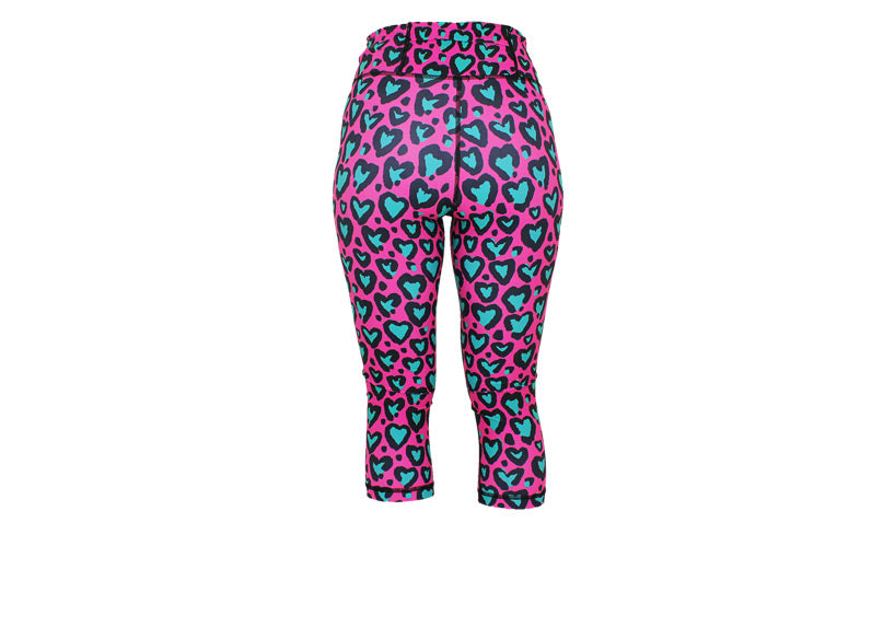 Capri Love Leopard Turquoise Leggings with pockets