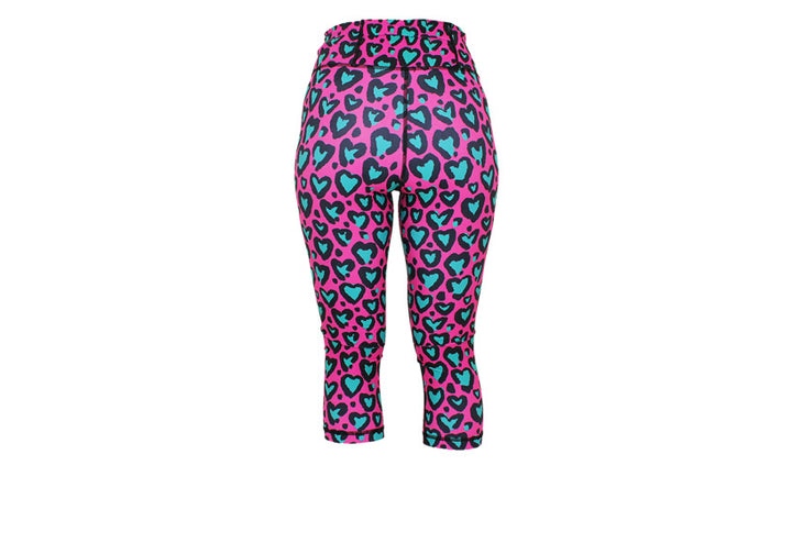 Capri Love Leopard Turquoise Leggings with pockets
