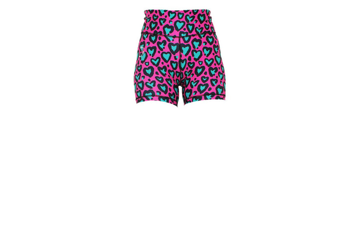 Love Leopard Turquoise Short Shorts