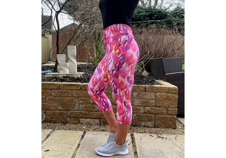 Capri Marbled Candyfloss Leggings with pockets