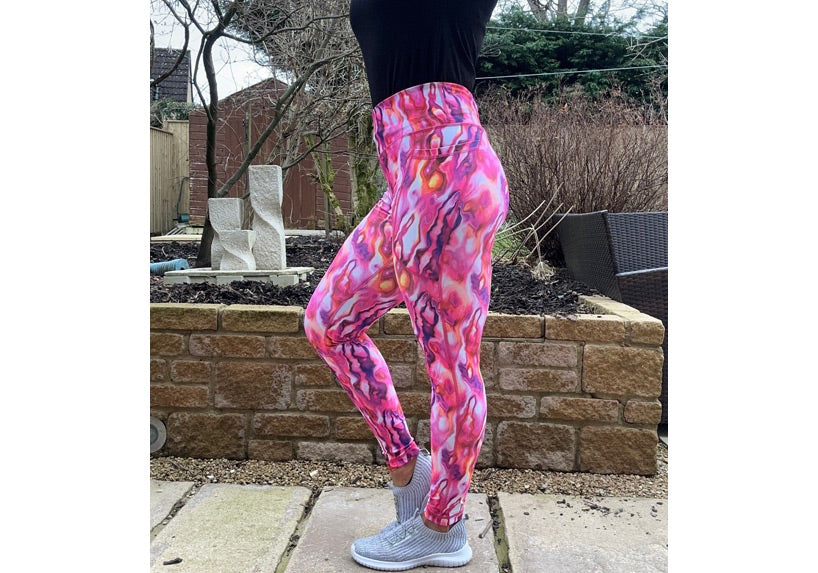 Marbled Candyfloss leggings with pockets