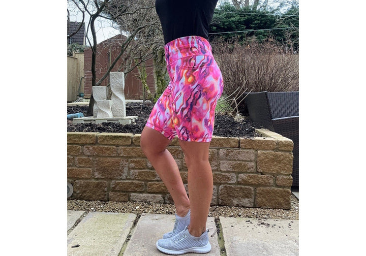 Marbled Candyfloss Long Shorts with pockets