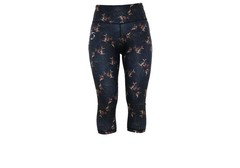 Capri Midnight Blooms Leggings with pockets