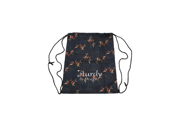 Midnight Blooms Drawstring Bag