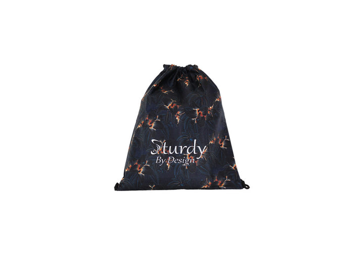 Midnight Blooms Drawstring Bag