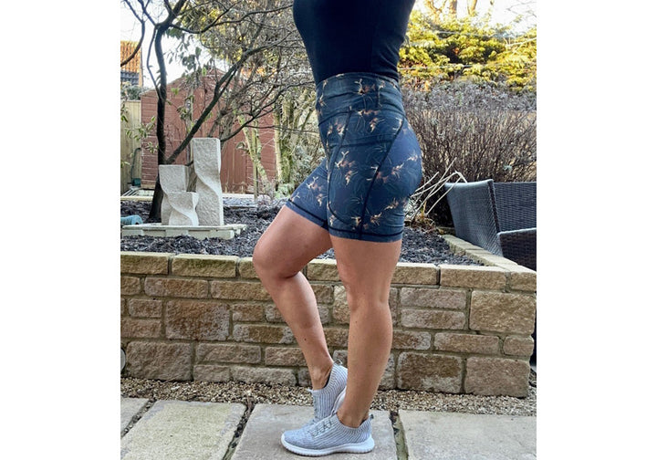Midnight Blooms Mid Shorts with pockets